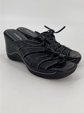 Vintage Y2K fashion Bug Wedge Sandals 8 FLAWS FLAKY